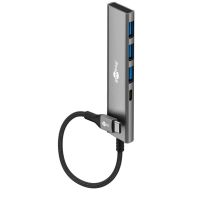 hub goobay 4 puertos 5 gbits modelo 76562 usb-c y usb-a slim