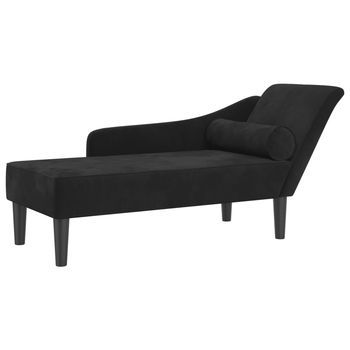Sofá Diván Con Cojines Terciopelo Negro Vidaxl