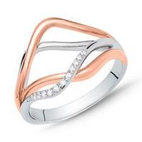 anillo para mujer de plata 925 bicolor