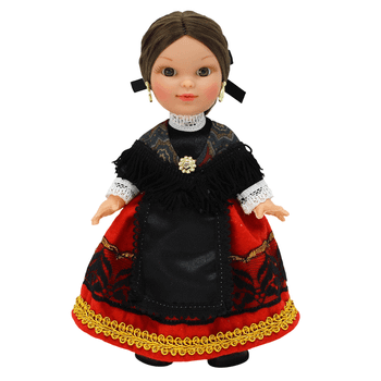 Muñeca regional Cacereña Folk Artesanía original colección 25 cm.vestido típico Cáceres, fabricada en España.