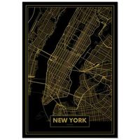panorama carton pluma mapa oro de nueva york 70 x 100 cm  impreso en carton pluma de alta calidad  cuadros decoracion salon  cuadros para