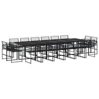 set de comedor de jardin 17 piezas ratan sintetico negro