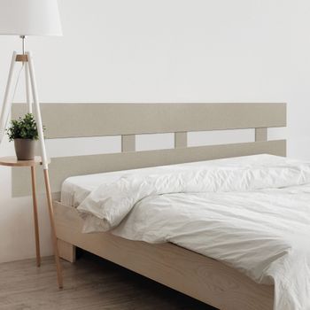 Dhome Cabecero Acabado Lino 220cm Dual Horizontal Estilo Valla Madera Reciclada Dm Herrajes Incluidos (220cm Dual Horizontal Valla, Acabado Lino)