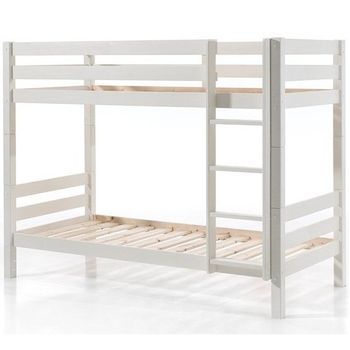 Litera 90x200 Cm Pino Macizo Blanco Pino Alt. 160 Cm