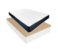 pack colchon viscoelastico juno  canape madera abatible 150x200 con montaje incluido color blanco