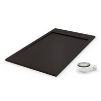 plato de ducha ambiente negro - 90x130cm - resina con cargas minerales