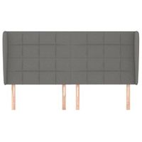 cabecero cama mueble de dormitorio con orejas de tela oscuro 183 x 23 x 118128 cm gris m020003358