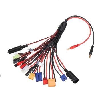 Cable de carga multifunción 20 en 1 de enchufe de banana de 4 mm a XT60 XT90 EC3 EC5 Tamiya para cargador B6 B6AC PL6 PL