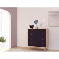 comoda con 4 cajones en efecto roble negro