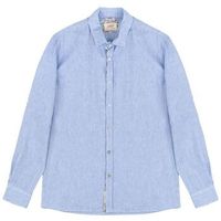 bob company camisa manga larga holes t519-azzurro para hombre