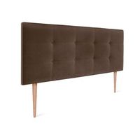 cabecero de tela aqualine capitone 135x115cm con patas camas 120135 - marron