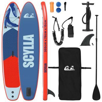 Tabla De Paddle Inflable Scylla 305 X 76 X 15 Cm Azul Para Vidaxl