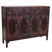 aparador de madera rojo 136x36x106