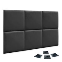 dhome juego de 6 paneles tapizados de terciopelo premium pack autoadhesivos para pared acusticos absorbentes proteccion gris oscuro 50x50cmx6