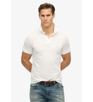 Superdry para hombre. M1110438A Polo de piqué City blanco (XL), Casual, Algodón, Manga corta