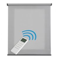 estor enrollable motorizado translucido estores enrollables automaticos con bateria motor y mando acabados en aluminio gris 120 x 250cm