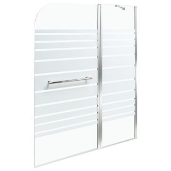 Mampara De Baño Minimalista Con Puerta De Vidrio Templado Plateado 140 X 100 Cm Tuapi