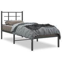 cama para adulto  cama individual  estructura de cama con cabecero metal negro 75x190 cm cfw614529