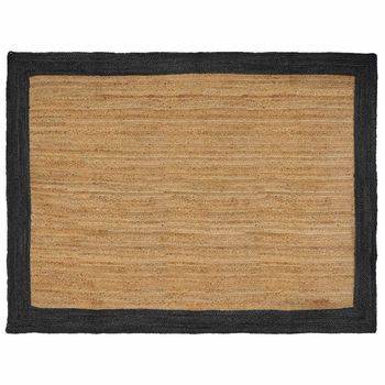 Alfombra De Área Gris Oscuro 200 X 290 Cm Yute Vidaxl