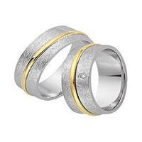 alianzas 18 quilates oro amarillo-blanco con diamante