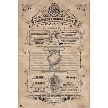 Erik Maxi Póster Harry Potter Lista Escolar de Hogwarts 91.5x61cm