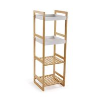 versa estanteria de bano de estilo campestre medidas al x l x an 110 x 33 x 355 cm color blanco