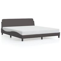 estructura de cama dover cuero sintetico gris 180x200 cm vidaxl