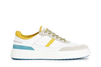 zapatillas deportivas de piel y ante para hombre multi yellow