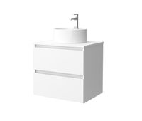 mueble de bano bequia 60 cm blanco mate  lavabo sobre encimera  salgar