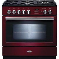 rangemaster professional fxp 90 dual fuel range cooker - cranberry  chrome cranberry