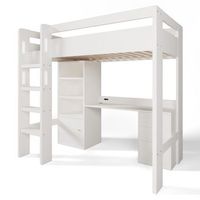cama elevada juvenil 90x200 sin colchon con escritorio usb-c armario y archivo cama individual con escalera y somier espacio de almacenamiento diseno multifuncional estructura estable en747-1-22024