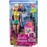 mattel barbie - tu puedes ser biologa marina con equipo de buceo y accesorios  3 anos mattel hmh26