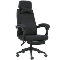 vinsetto silla de oficina silla de oficina gran comodidad respaldo ajustable reposapies ruedas 360 tela de lino 62x68x127 cm negro   aosom espana