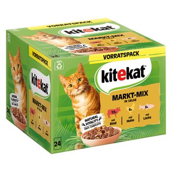 Kitekat en bolsitas 48 x 85 g - Pack mixto en gelatina