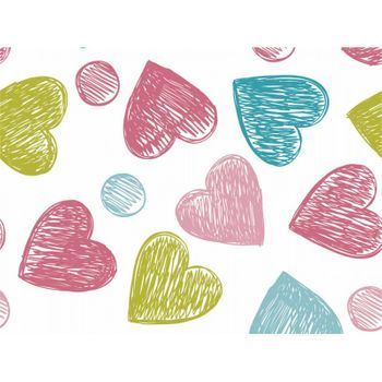 Cabecero Cama Infantil Corazones Multicolor 200 X 60 Cm