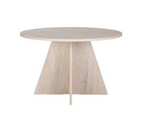 well home mesa de comedor palawan o120x75cm acabado travertino diseno moderno redondo tablero 25mm en melamina facil montaje