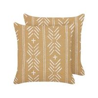 conjunto de 2 cojines de algodon beige arena blanco 45 x 45 cm relleno banyan