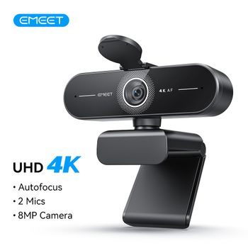 Cámara web EMEET 4K/1080P para PC/ordenador PDAF cámara de vídeo con enfoque automático con micrófonos duales cámara Web funciona para Zoom/telés