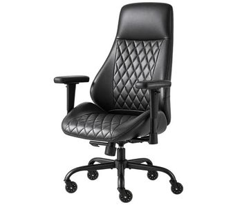 Silla de oficina – respaldo alto, soporte lumbar, altura ajustable, giratoria con ruedas y reposabrazos – negro