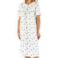 classic floral short sleeve buttoned top cotton nightdress