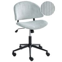 silla de oficina giratoria ajustable escritorio con asiento y respaldo de pana azul claro kiana