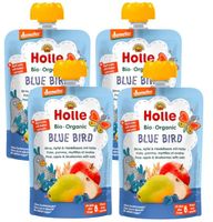 holle smoothie blue bird pera manzana arandano y avena 6m 4x100 gr