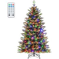 180cm arbol de navidad artificial costway 350 luces led blancas calidas y multicolores 1168 rama