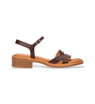 Wonders para mujer. B-9610 Sandalias Tokat marrón (42), Piel, 1 a 3cm, Hebilla, Casual
