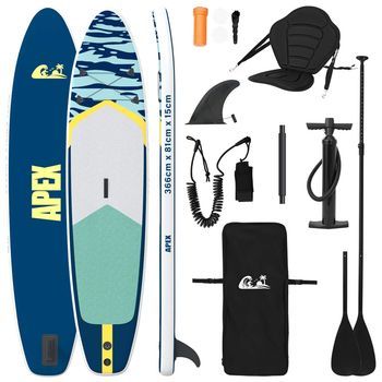 Tabla Sup Con Asiento 2-en-1 Apex 366 X 81 X 15 Cm Azul Para Vidaxl