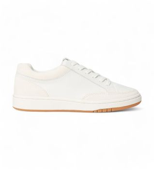 Lauren Ralph Lauren para mujer. 802891469001 Zapatillas de Piel Hailey blanco (37), Plano, Cordones, Casual