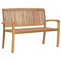 banco de jardin  banco de exterior  silla de jardin apilable y cojin madera maciza de teca 1285 cm