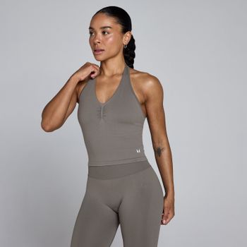 Camiseta de tirantes con cuello halter sin costuras Tempo para mujer de MP - Dark Truffle - S