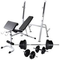 banco de entrenamiento con soporte de pesas y mancuernas 605kg vidaxl