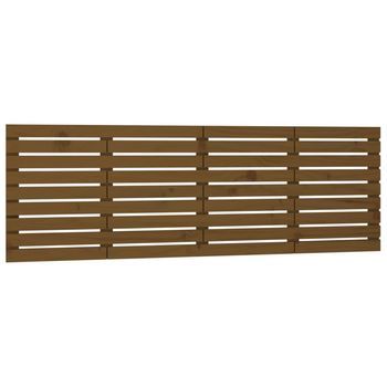 Cabecero Cama Pared Madera Maciza Pino Marrón Miel 206x3x63 Cm